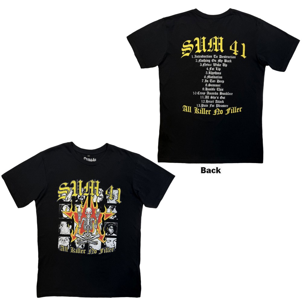 Sum 41 - All Killer No Filler Tracklist Heren Tshirt - Zwart